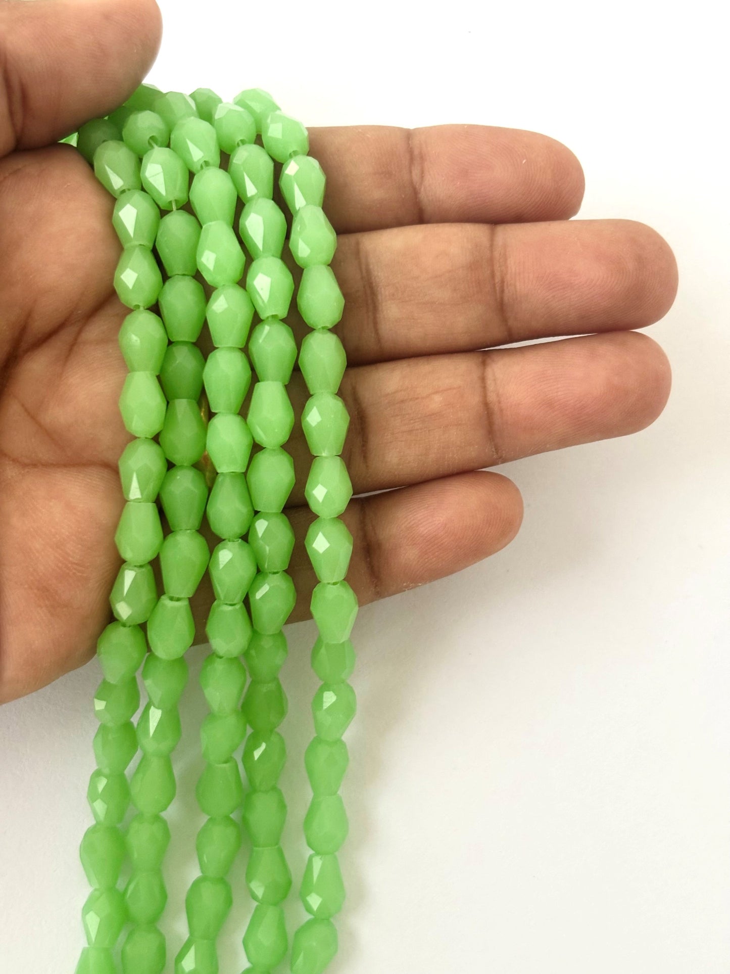 Vibrant Peridot Green Faceted Crystals