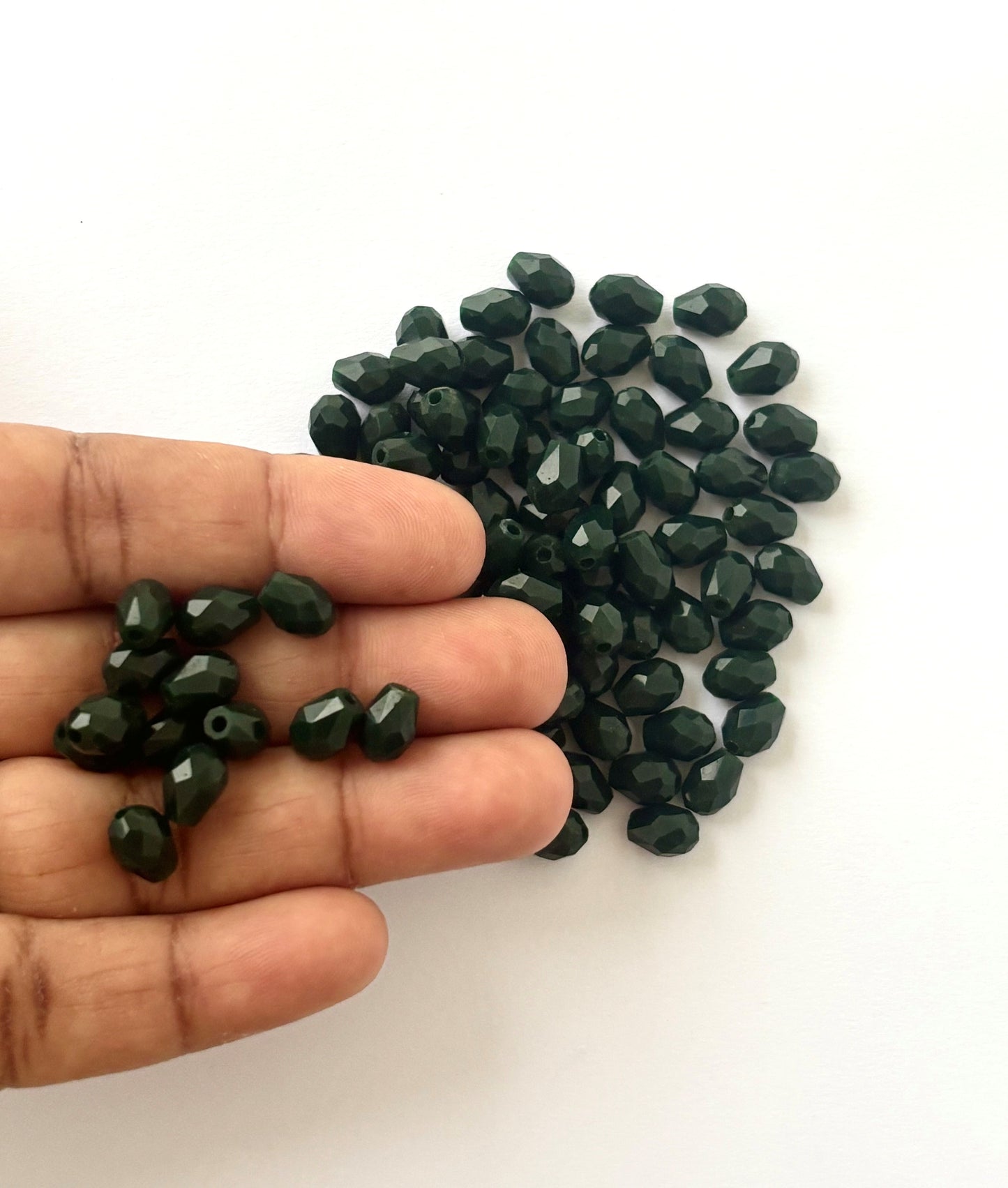 Rich Forest Green Faceted Crystals