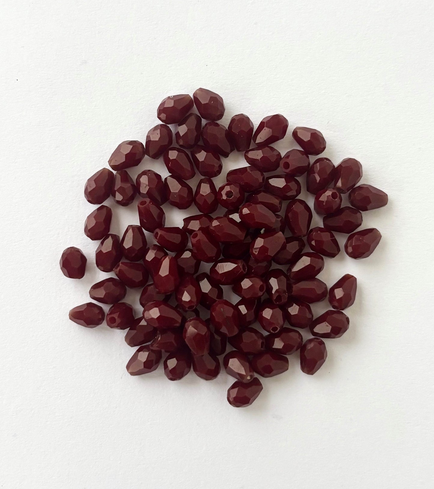 Deep Garnet Red Faceted Teardrop Crystals