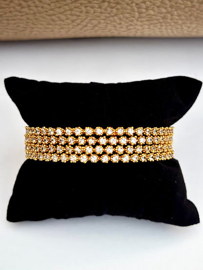 American Diamond Studded Gold-Plated Bangles