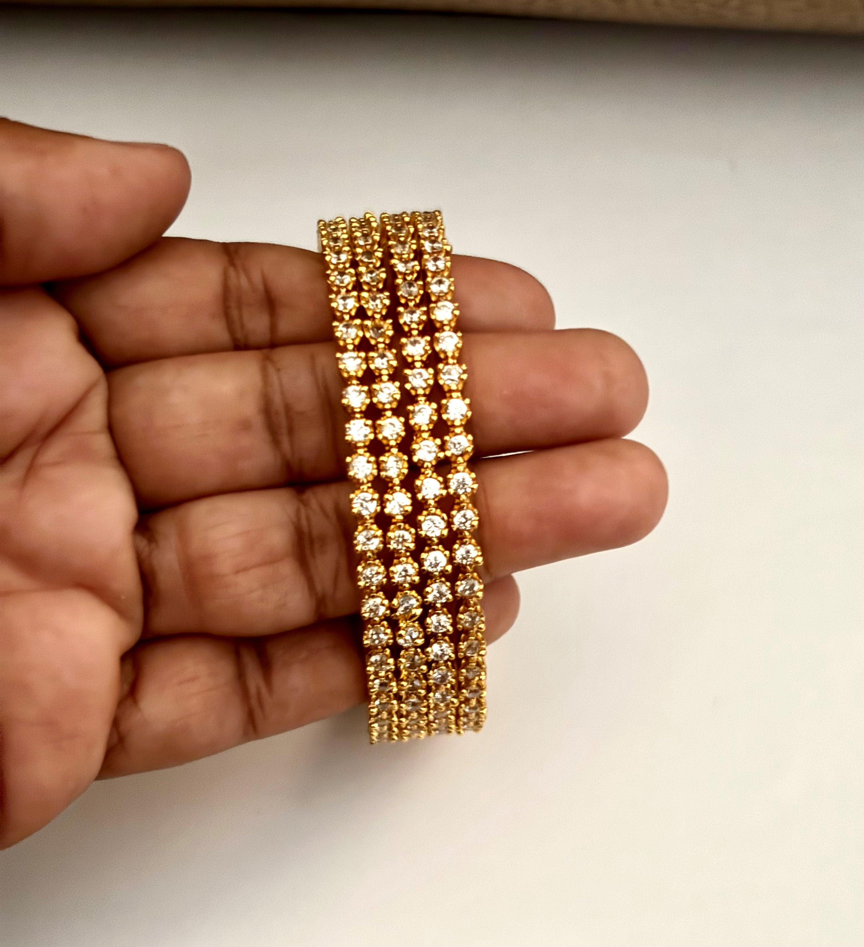 American Diamond Studded Gold-Plated Bangles