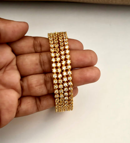 American Diamond Studded Gold-Plated Bangles
