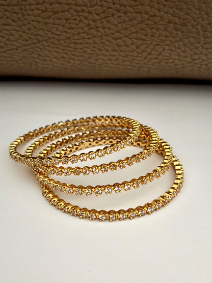 American Diamond Studded Gold-Plated Bangles