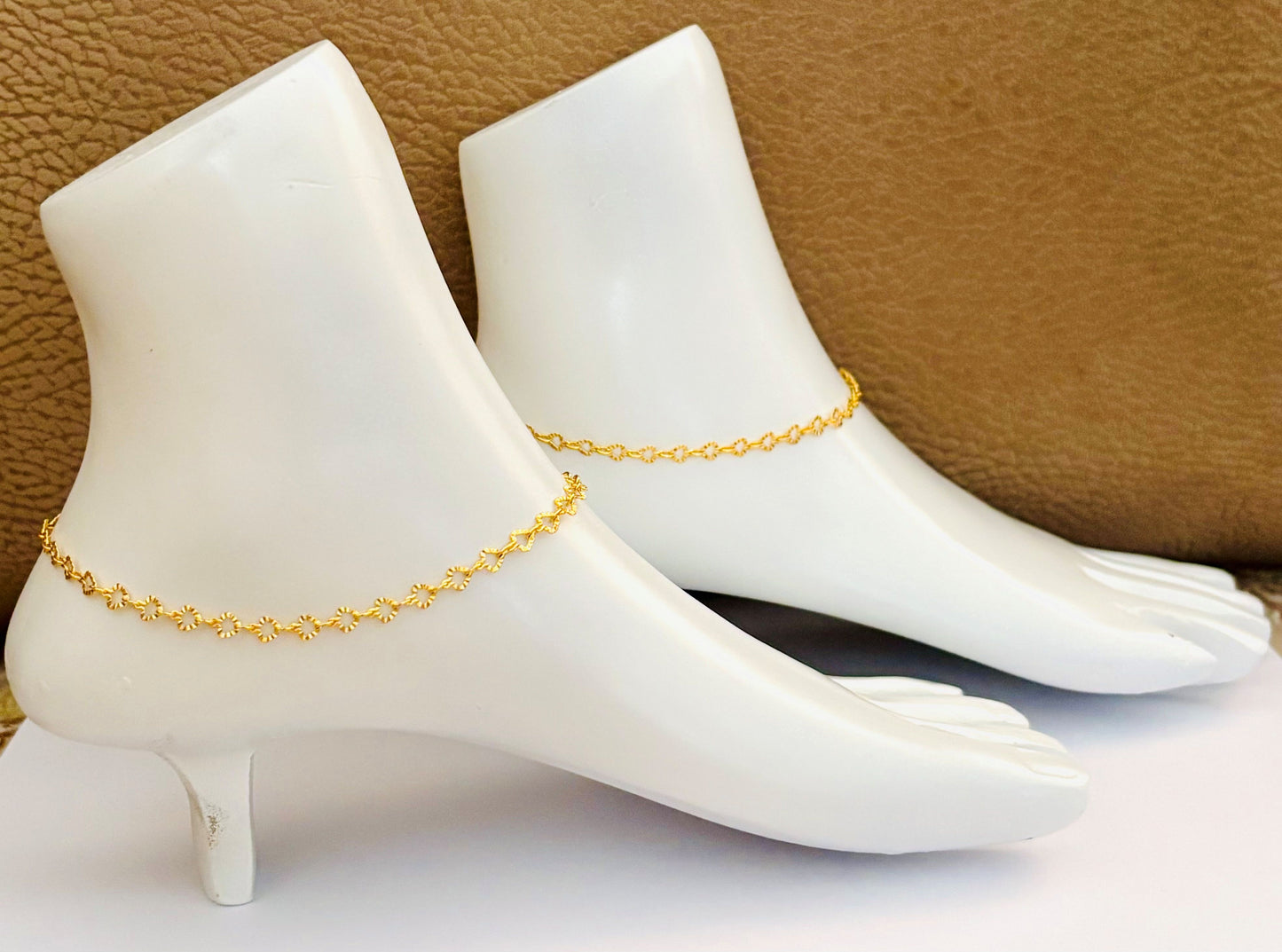 Flower Link Chain Anklet for Women