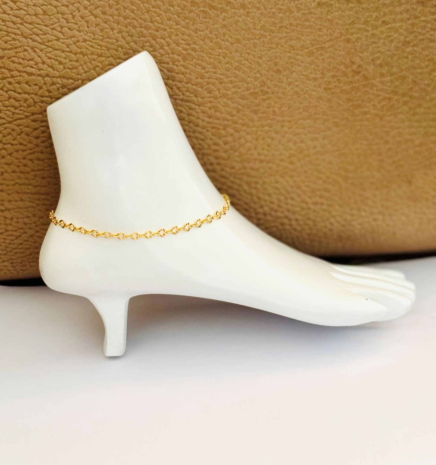 Flower Link Chain Anklet for Women