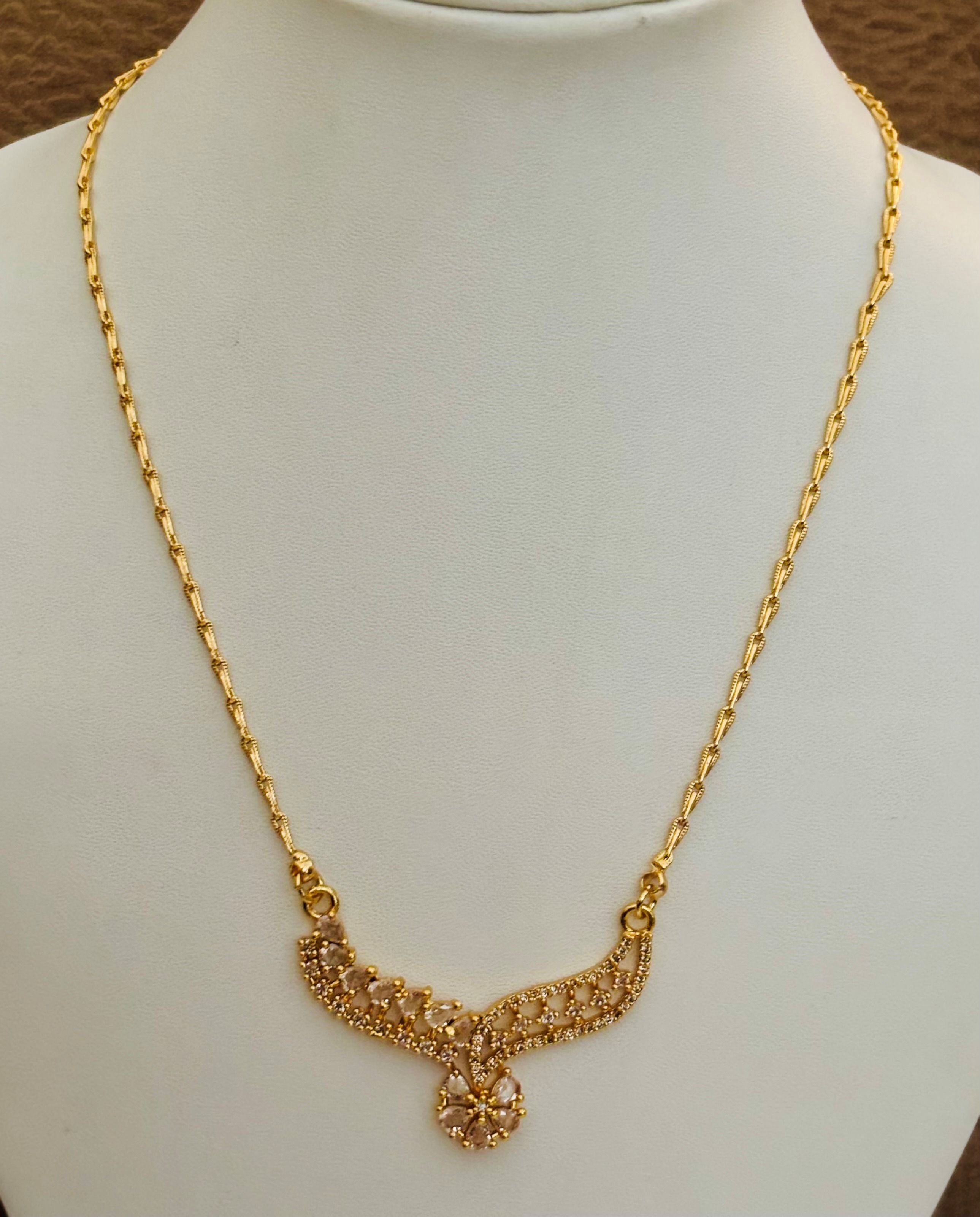 Chain with American Diamond Pendant for Women