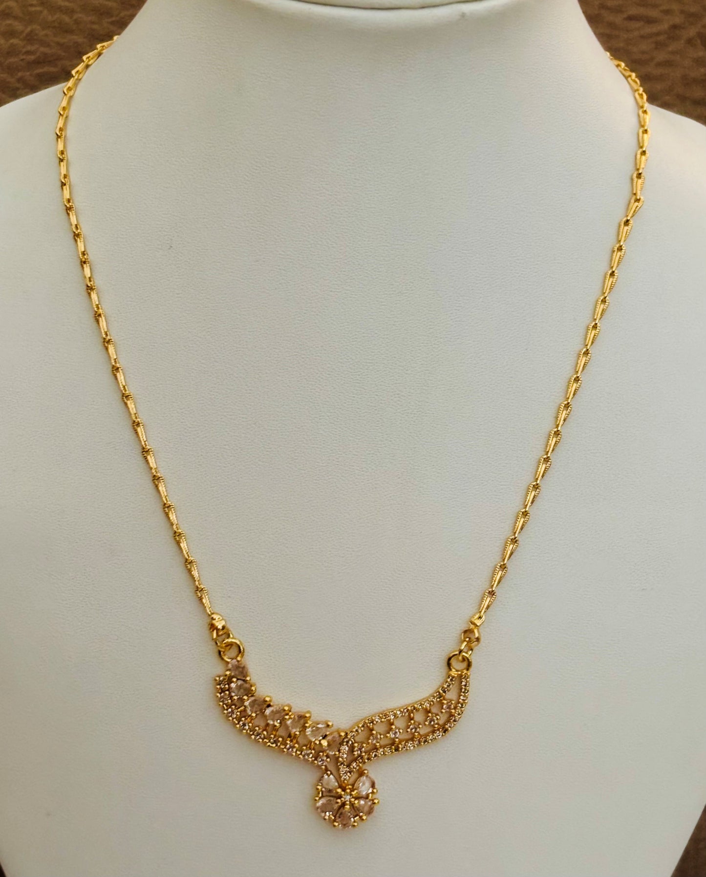 Chain with American Diamond Pendant for Women