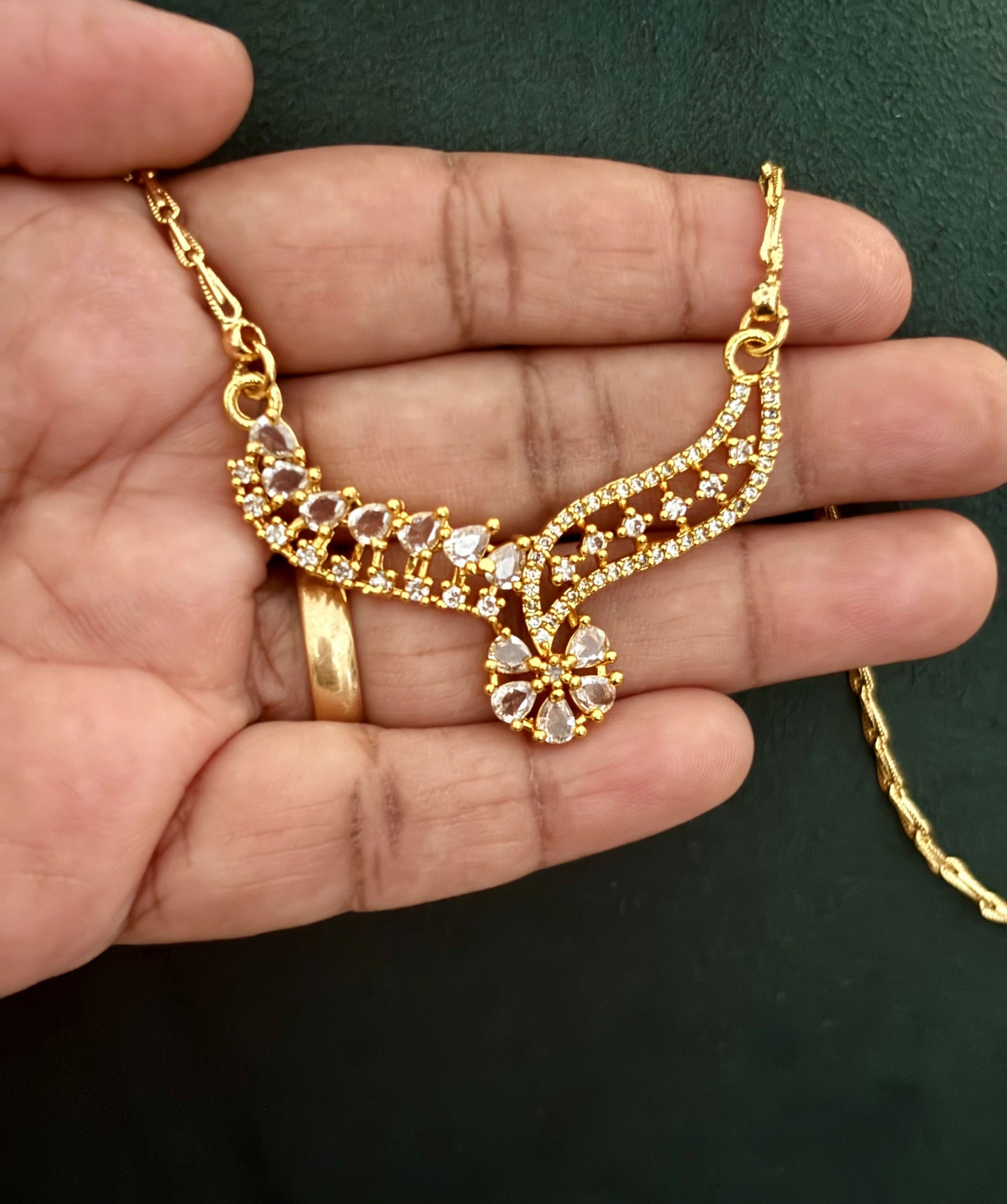 Chain with American Diamond Pendant for Women