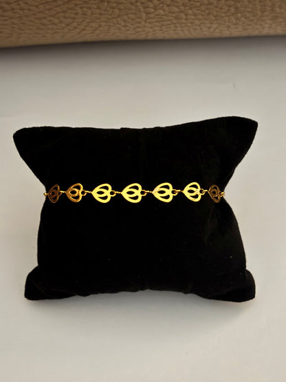 Gold-Plated Heart Link Chain Bracelet for Women