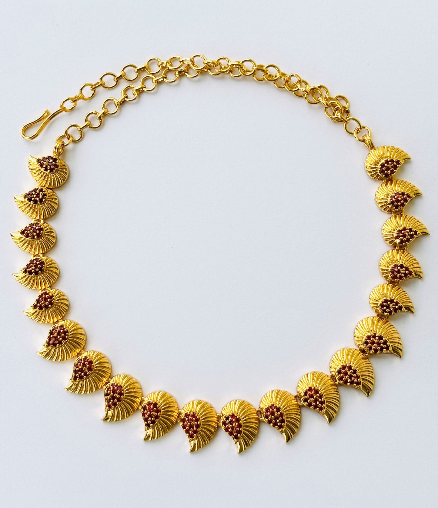 Gold Plated Ruby Mango Necklace