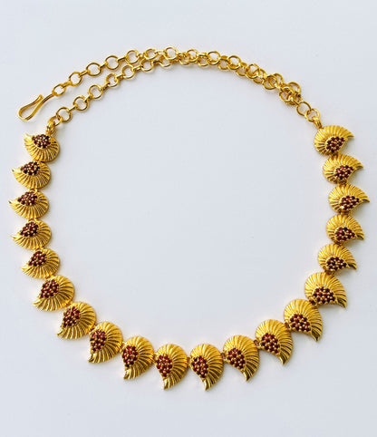 Gold Plated Ruby Mango Necklace