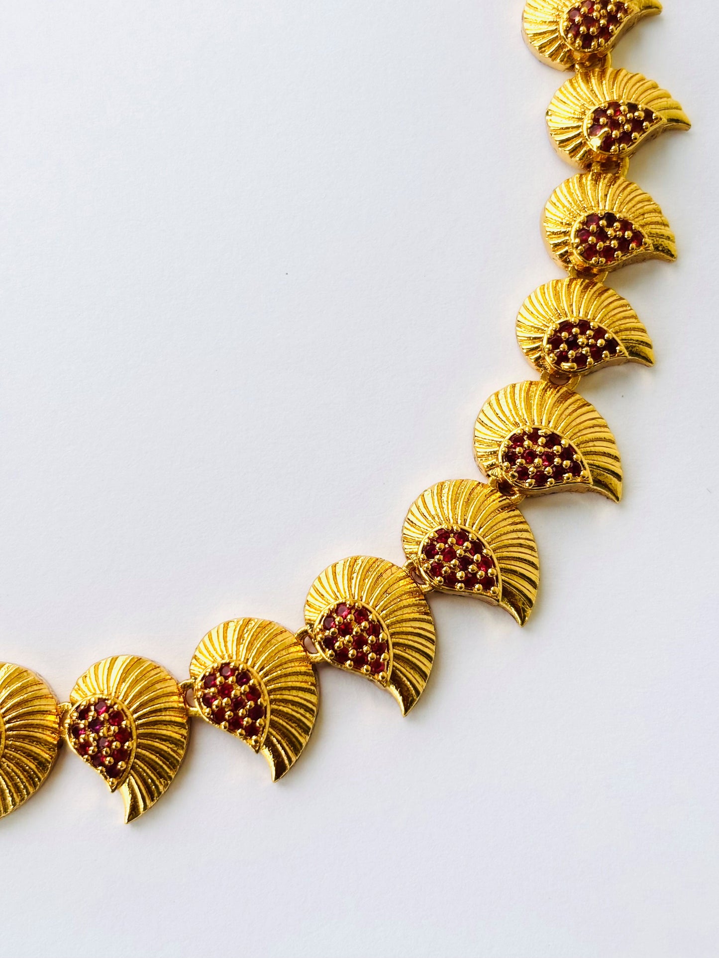 Gold Plated Ruby Mango Necklace