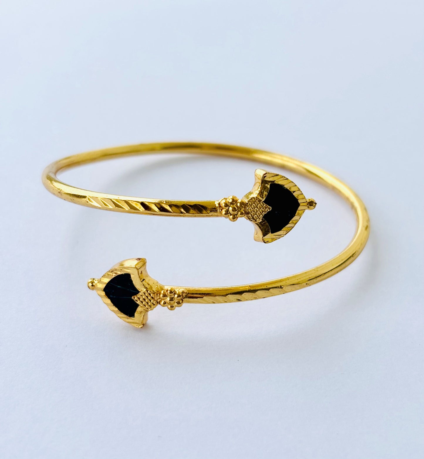 Gold Plated Adjustable Arrow Design Cuff Bracelet