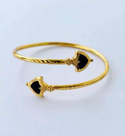 Gold Plated Adjustable Arrow Design Cuff Bracelet