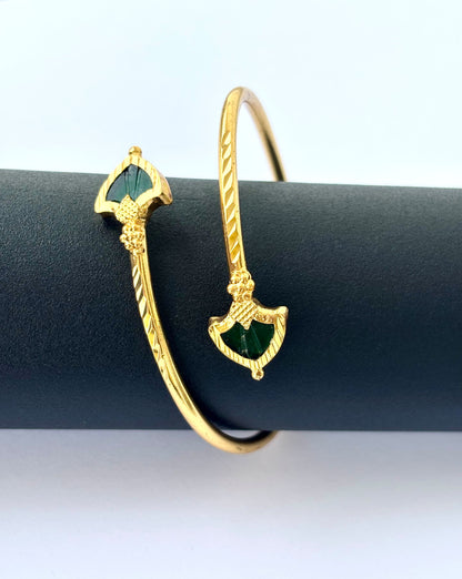 Gold Plated Adjustable Arrow Design Cuff Bracelet