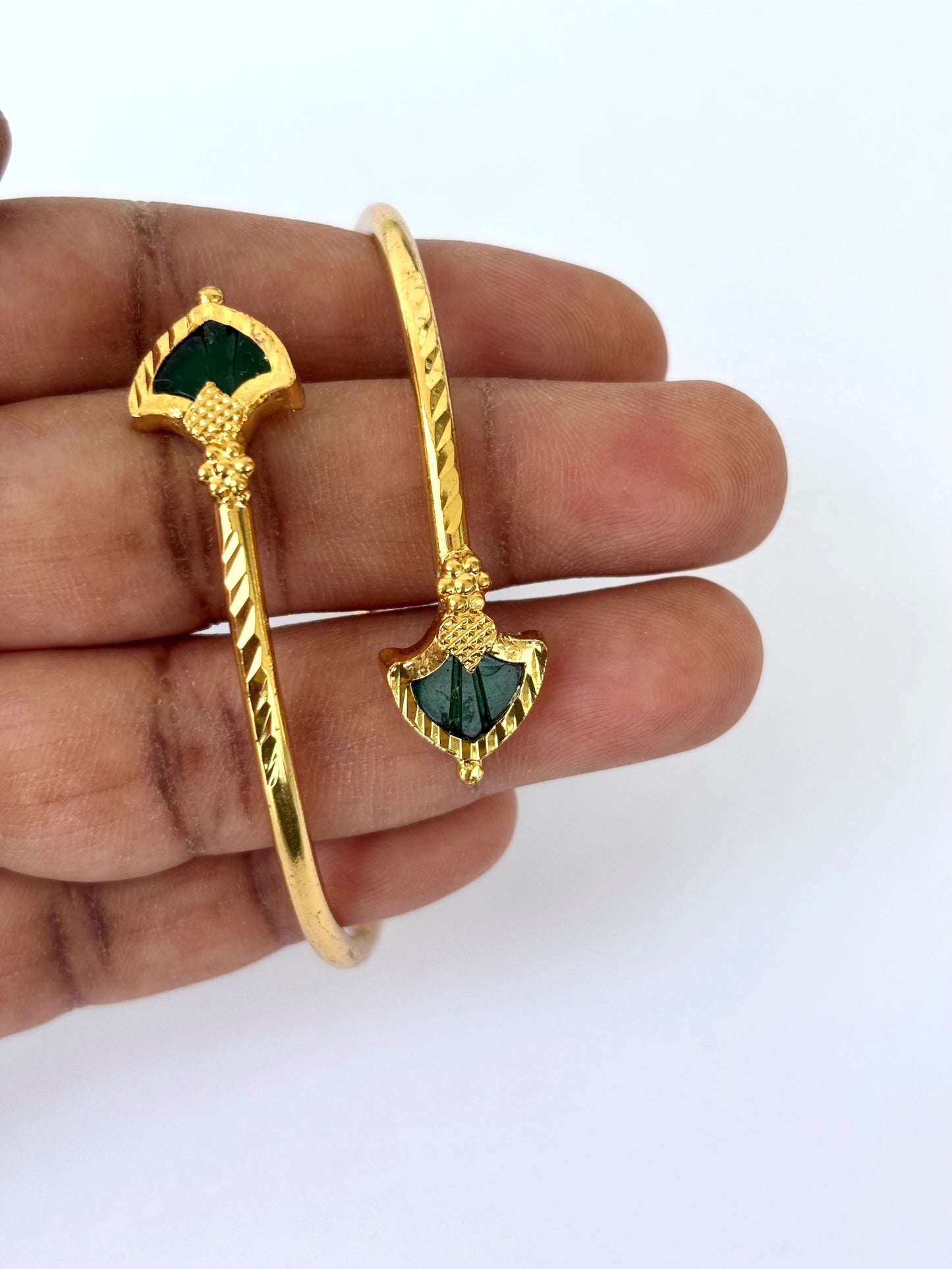 Gold Plated Adjustable Arrow Design Cuff Bracelet