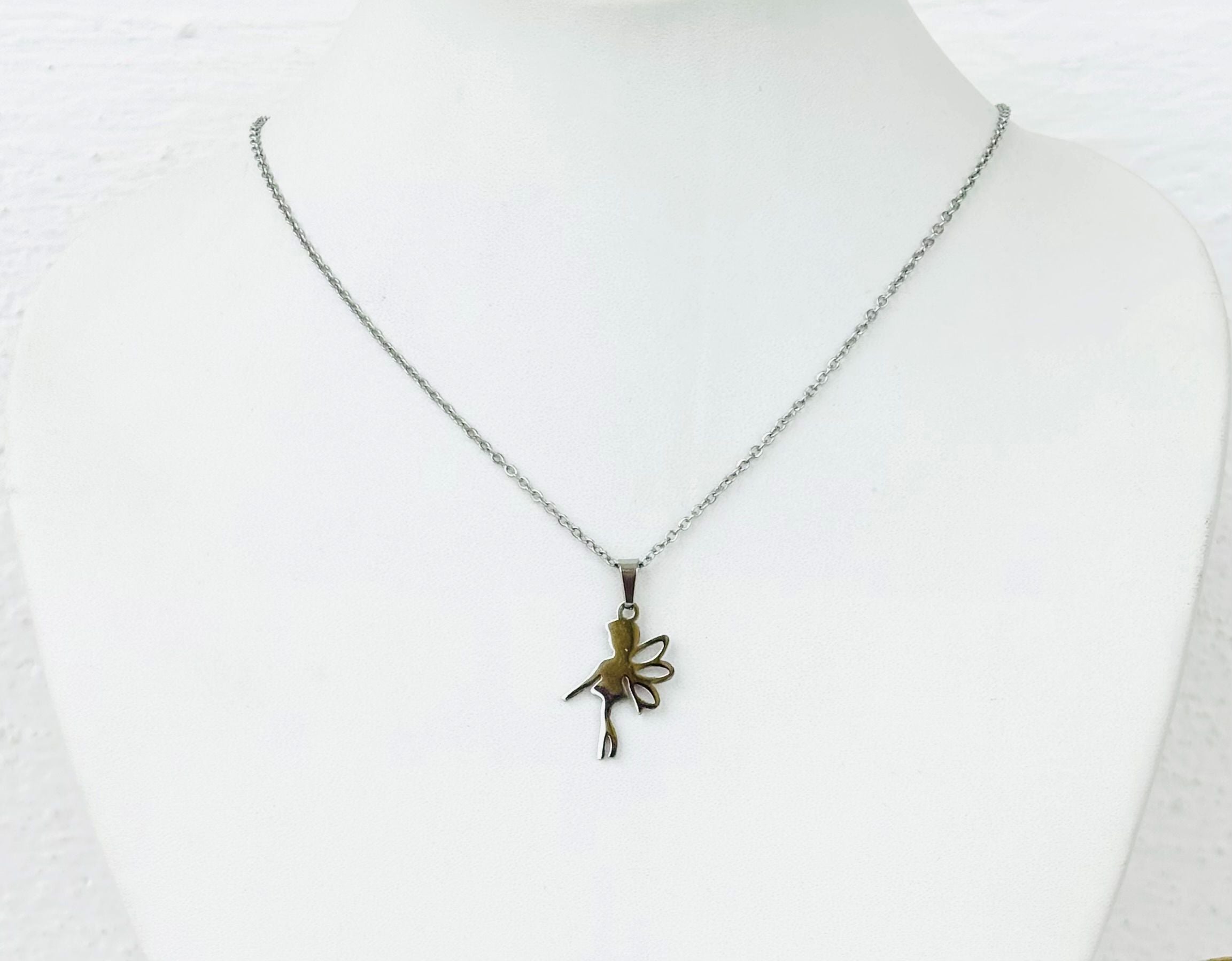 Stainless Steel Fairy Pendant Necklace