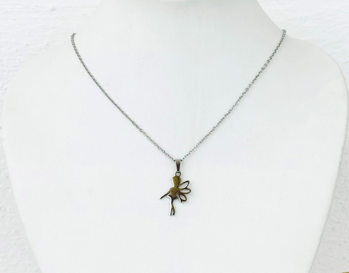 Stainless Steel Fairy Pendant Necklace