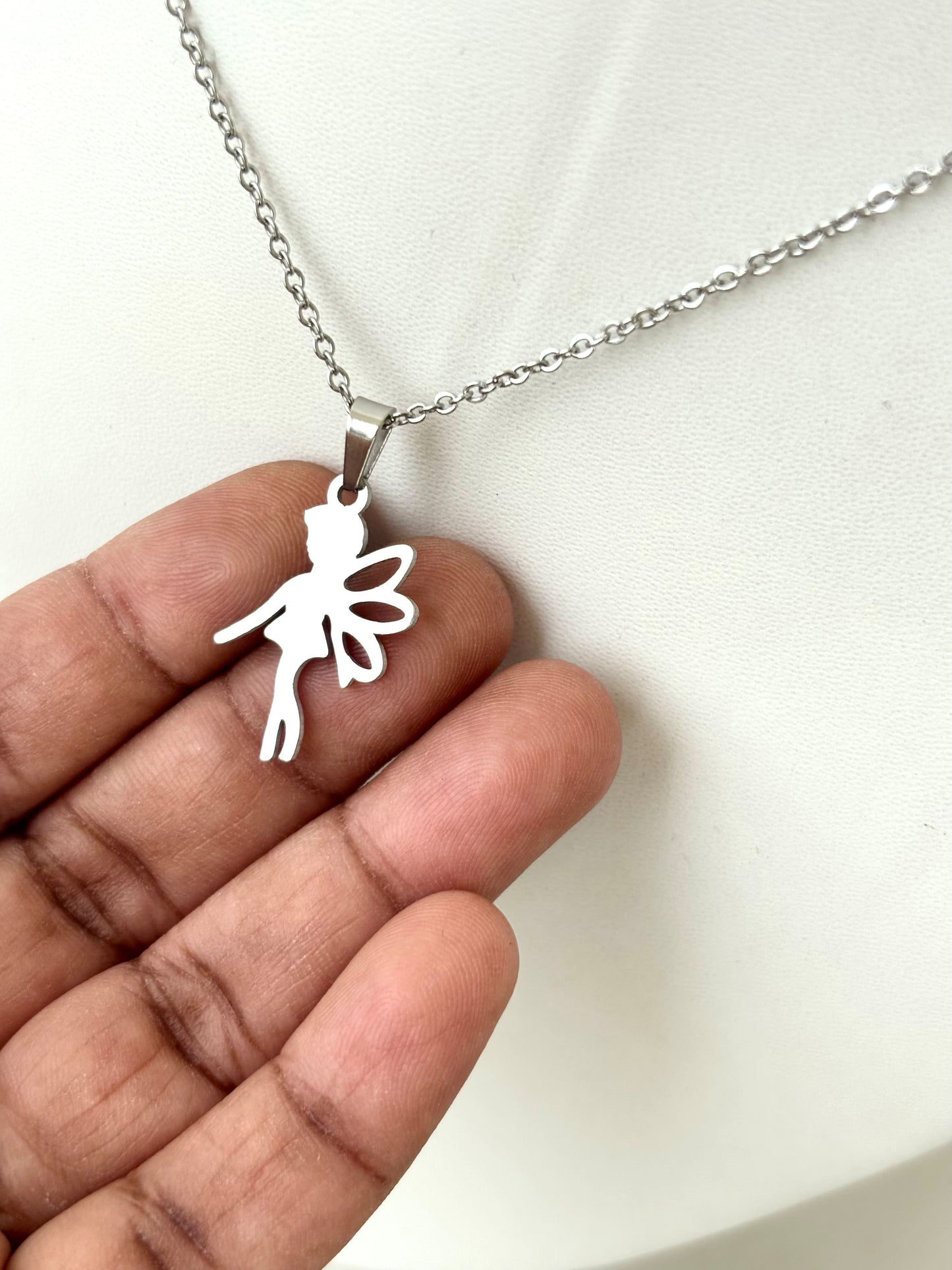 Stainless Steel Fairy Pendant Necklace