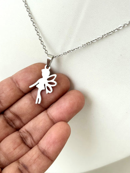 Stainless Steel Fairy Pendant Necklace