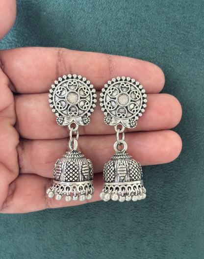 Tribal Oxidized Silver Choker Necklace