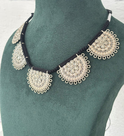 Tribal Oxidized Silver Chandbali Choker