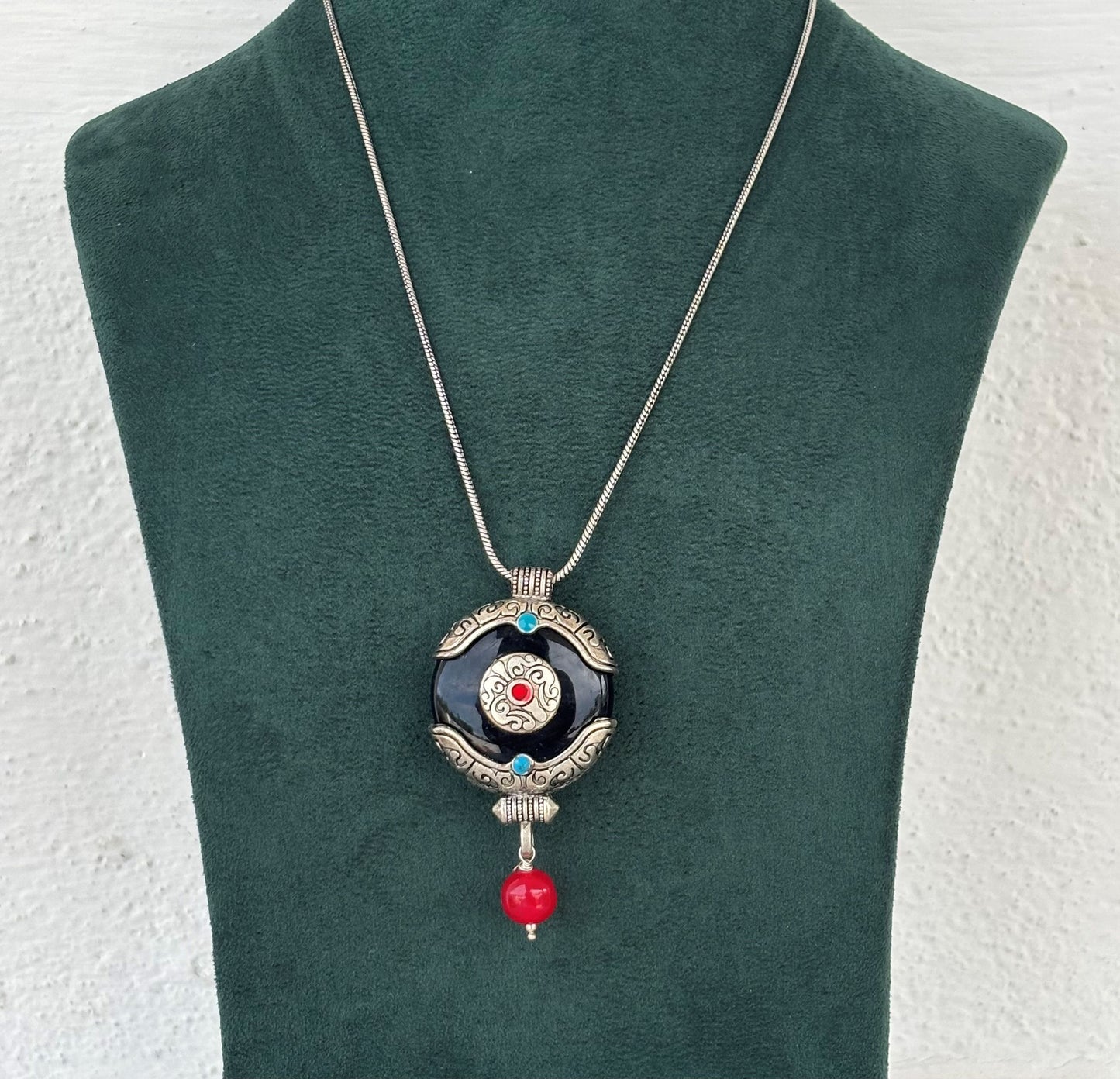 Tibetan Style Evil Eye Pendant Necklace