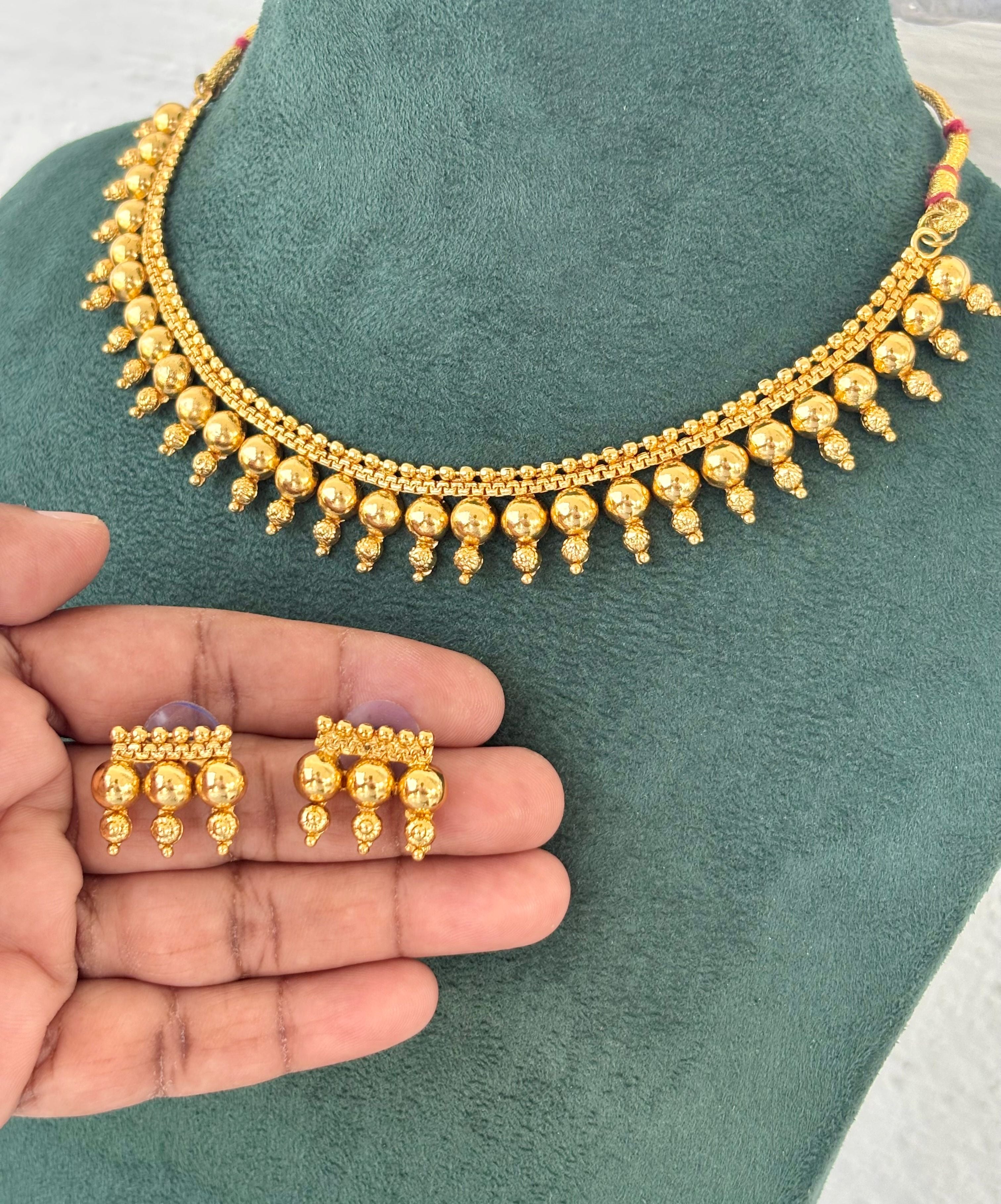 Gold Plated Ghungroo Choker Necklace Set