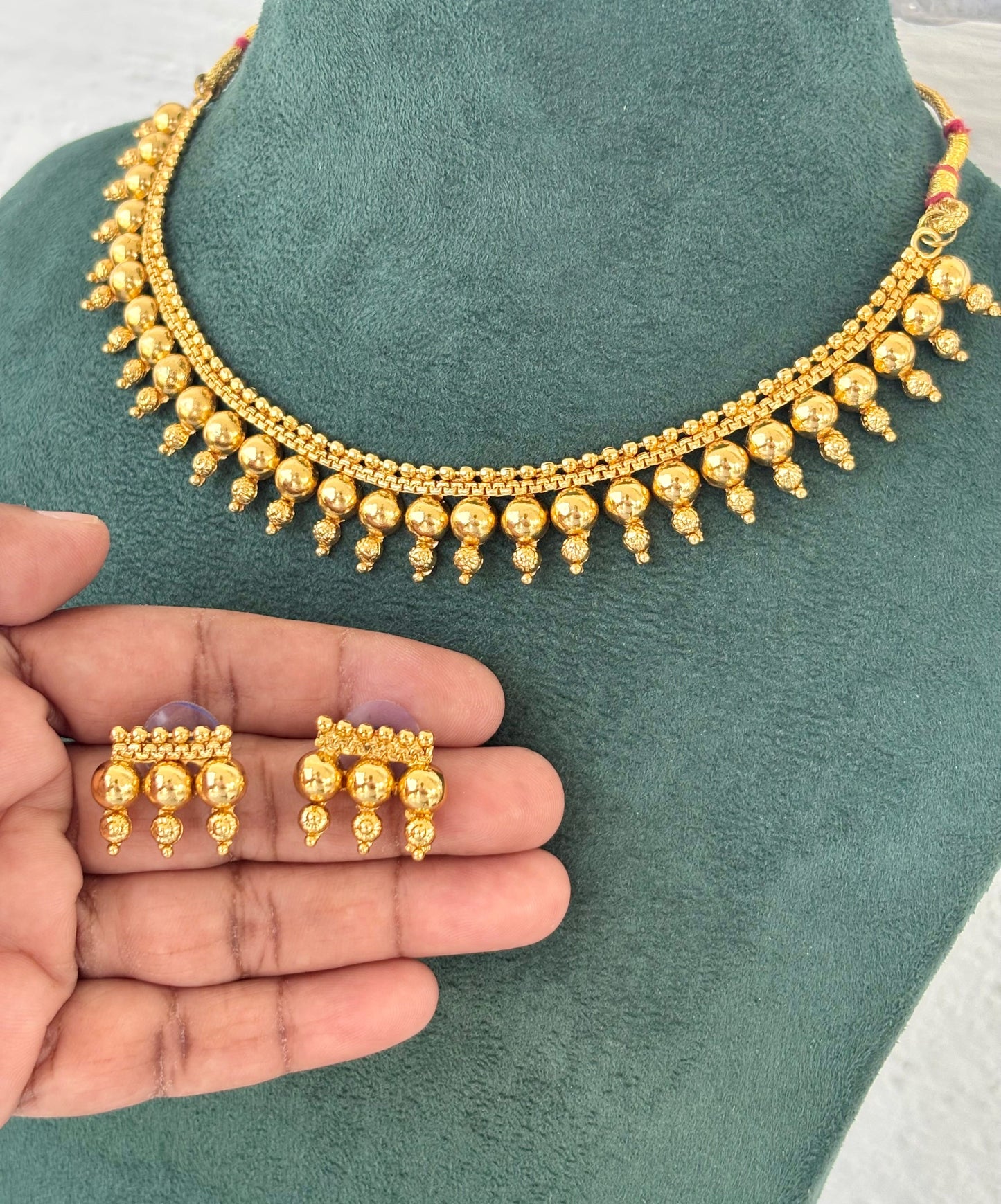 Gold Plated Ghungroo Choker Necklace Set