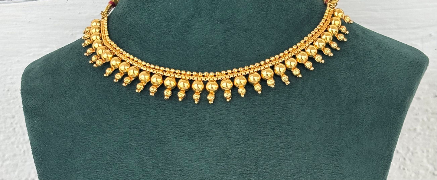 Gold Plated Ghungroo Choker Necklace Set