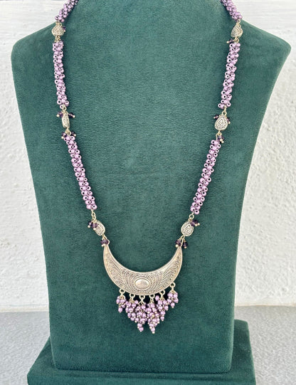 Lavender Beaded Afghani Necklace Set