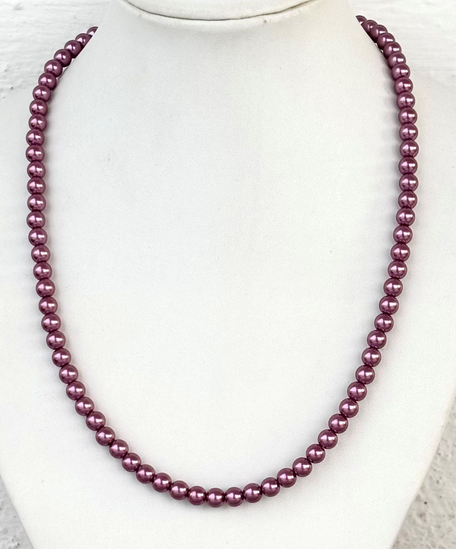 Mauve Pearl Necklace Set