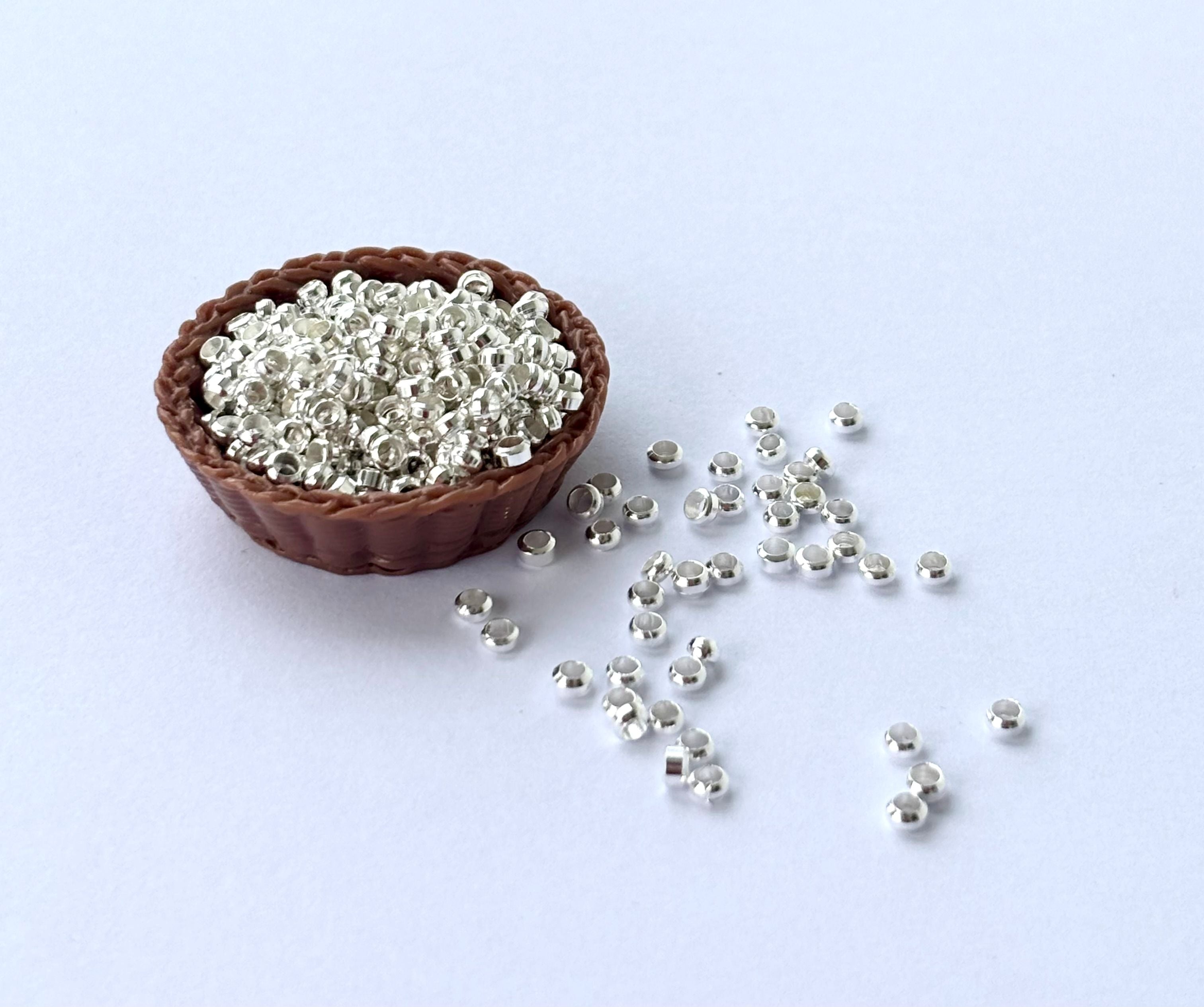 Silver Crimp Beads 2MM