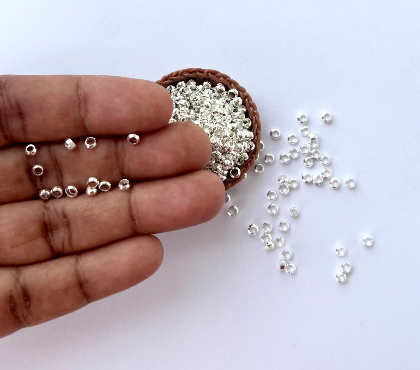 Silver Crimp Beads 2MM