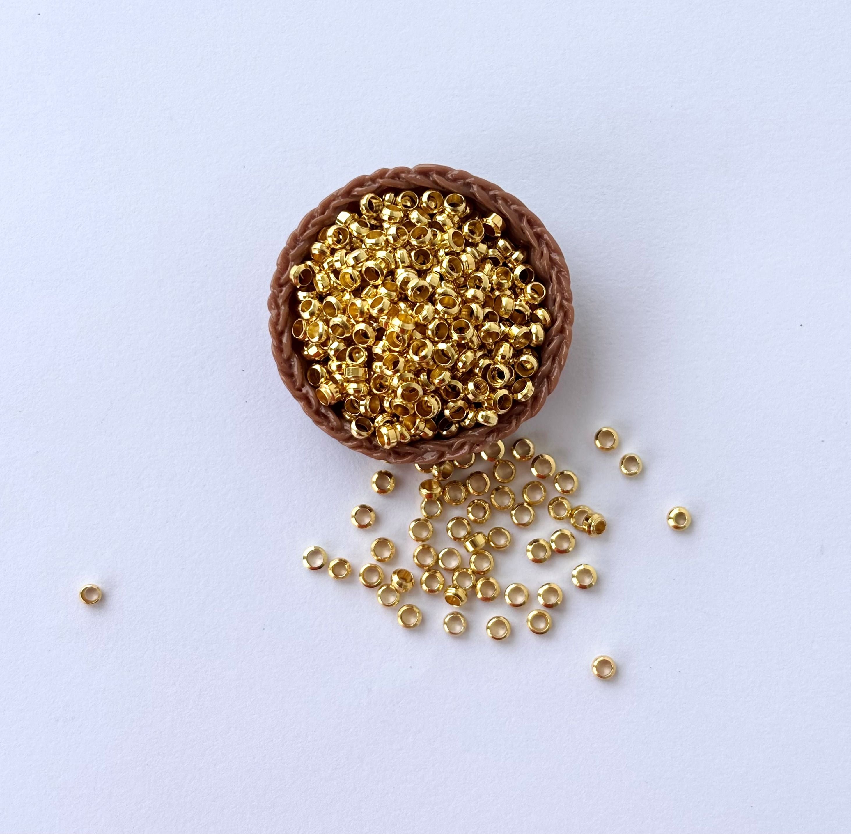 Gold Crimp Beads 2MM