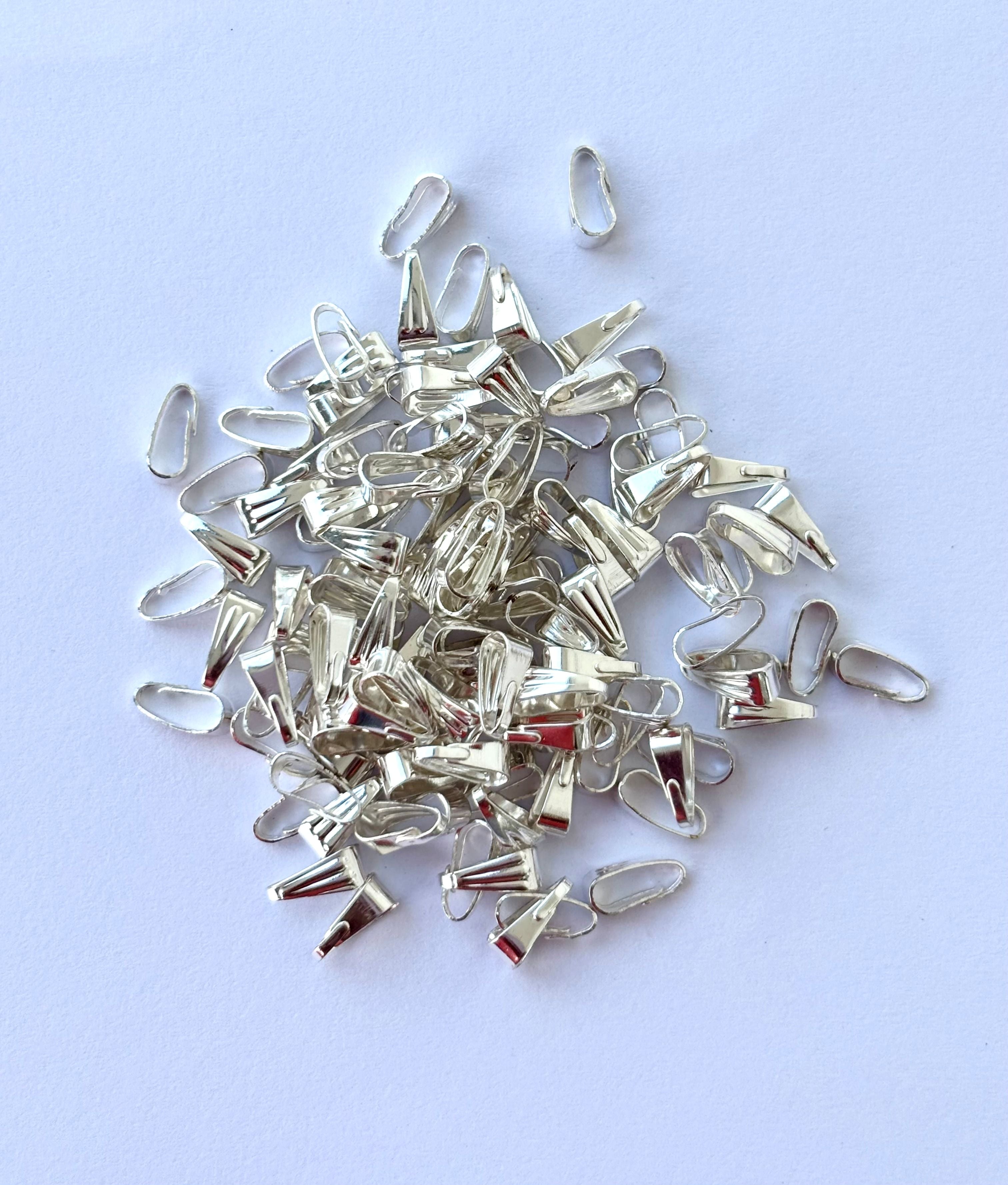Silver Plated Pinch Bails for Pendants
