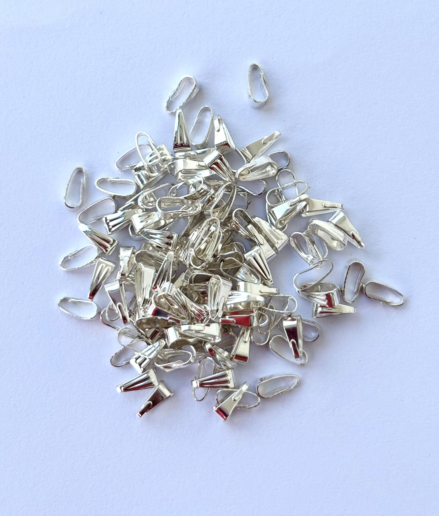 Silver Plated Pinch Bails for Pendants