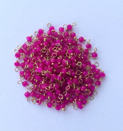 Faceted Hot Pink Bead Charms