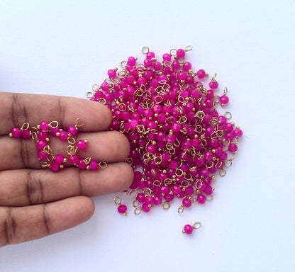 Faceted Hot Pink Bead Charms