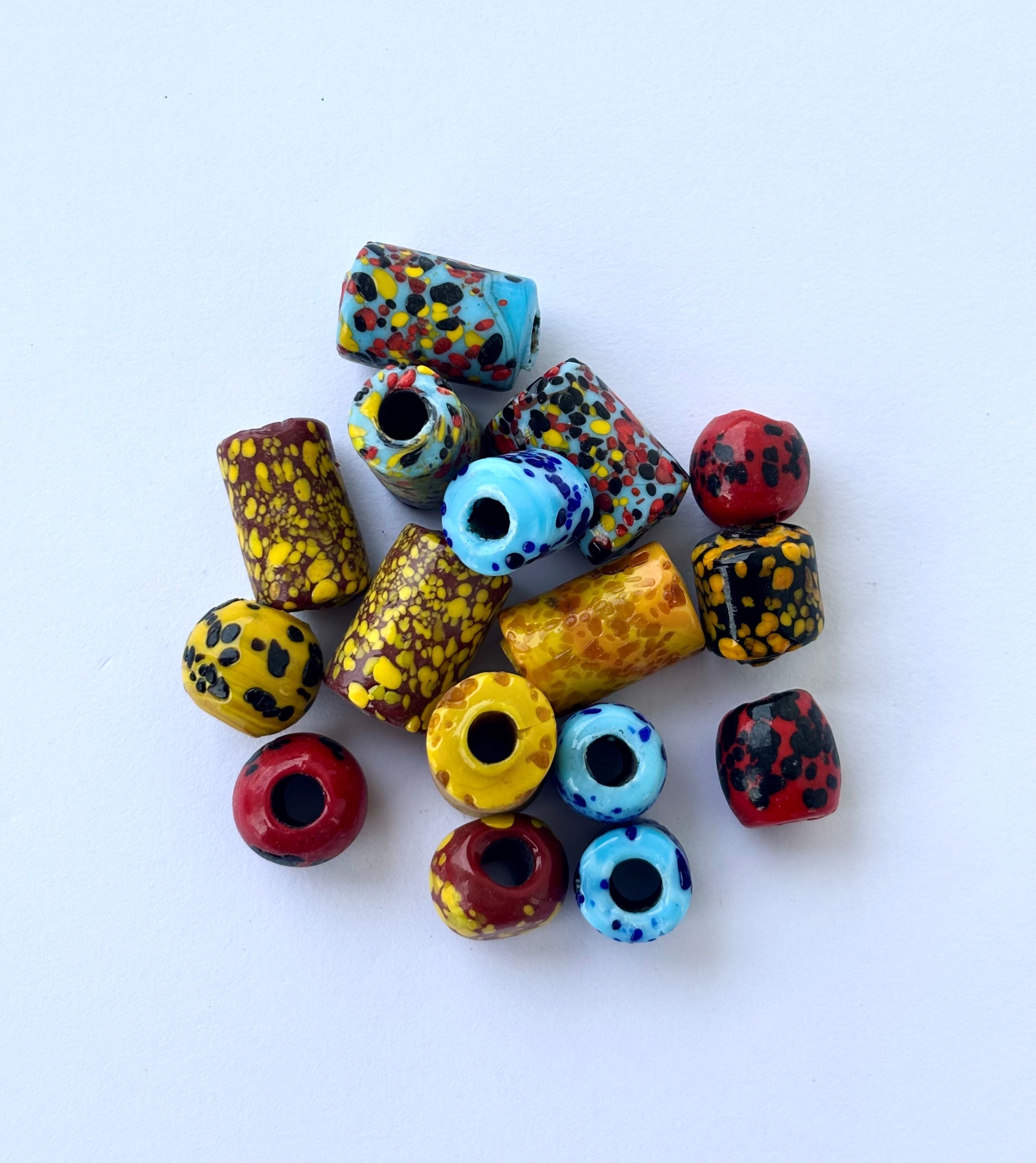 Assorted Large Splatter Glass Beads