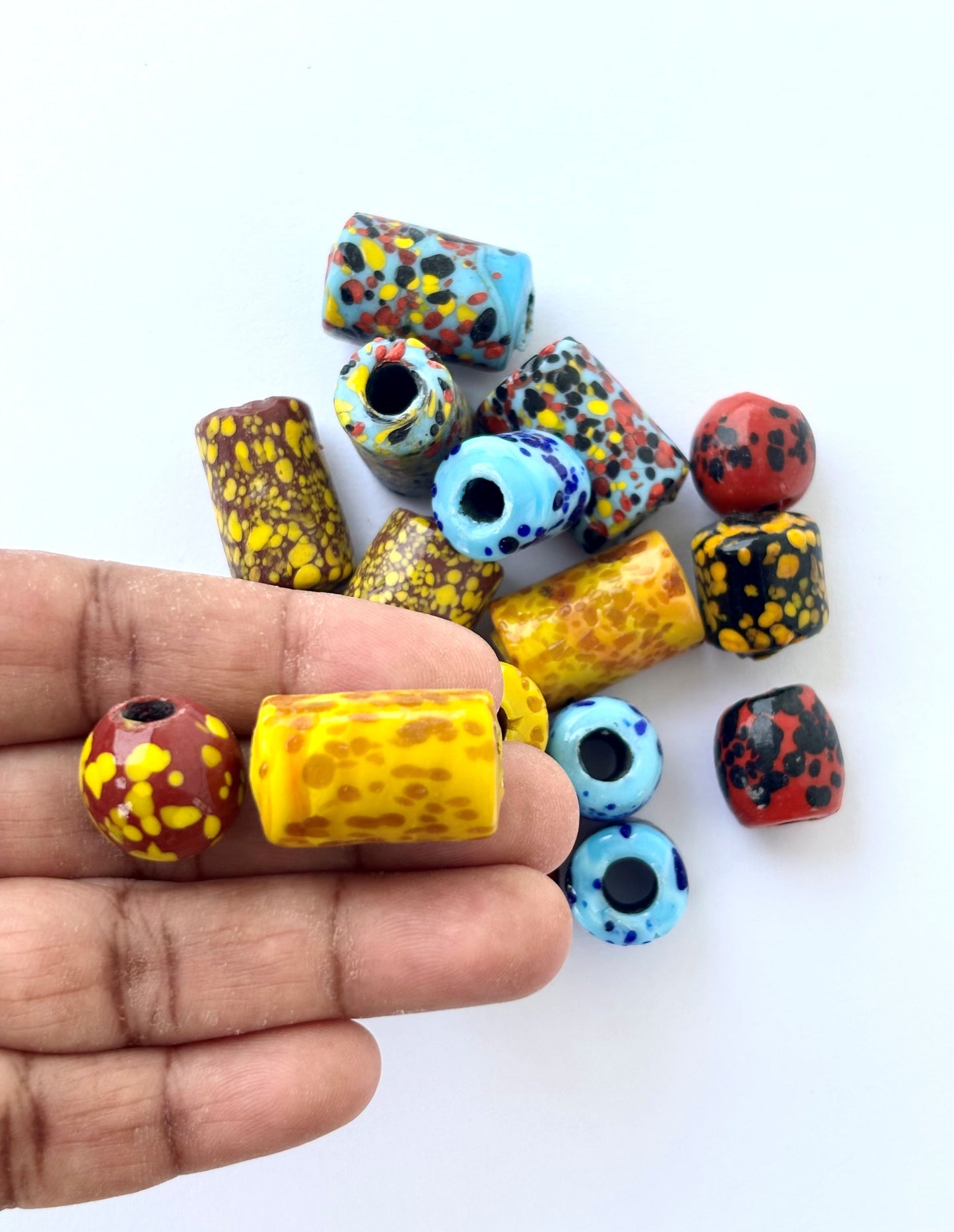 Assorted Large Splatter Glass Beads