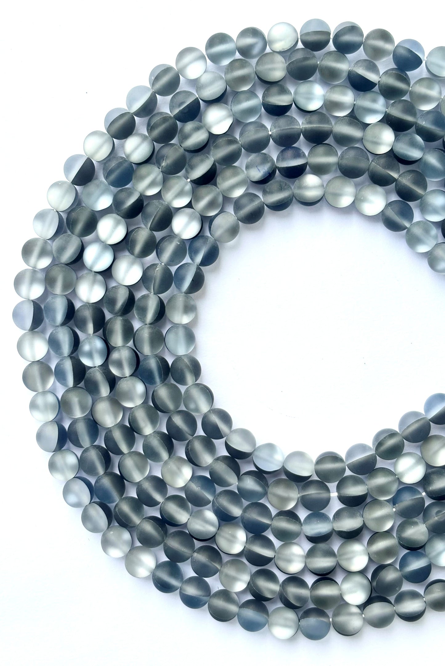 Matte Grey Aura Quartz Beads