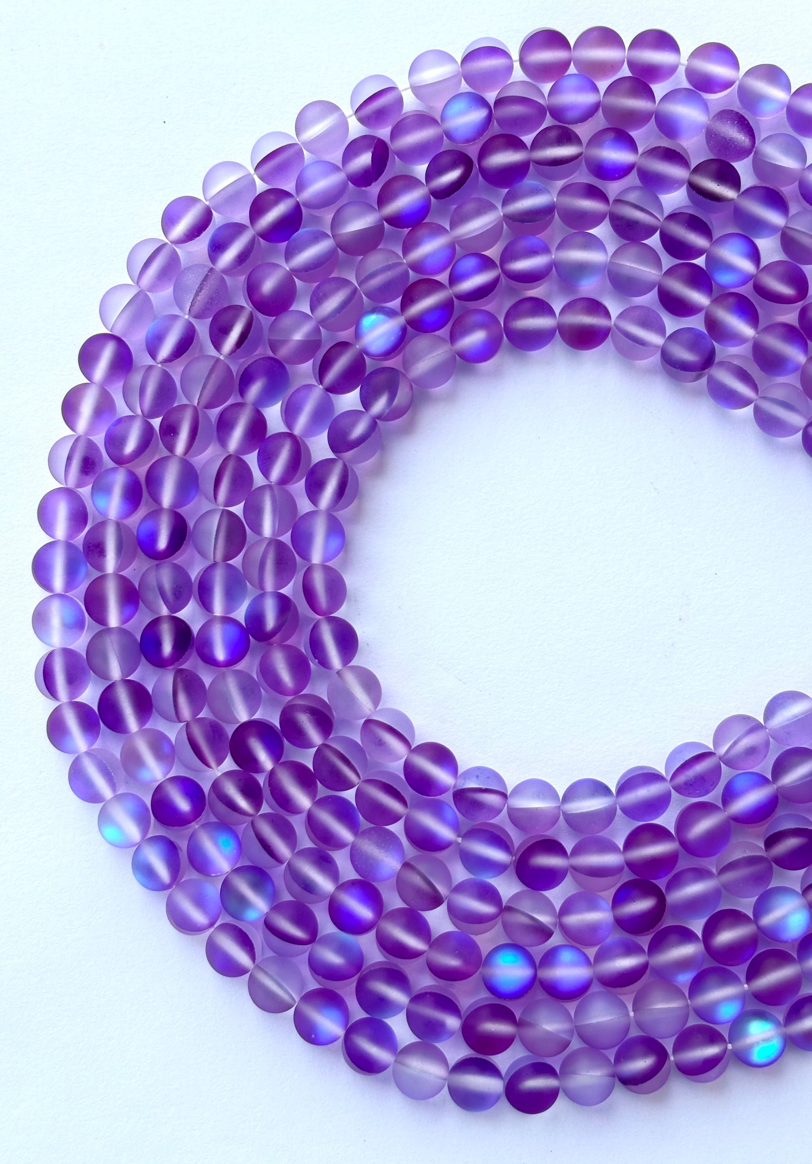 Matte Purple Aura Quartz Beads