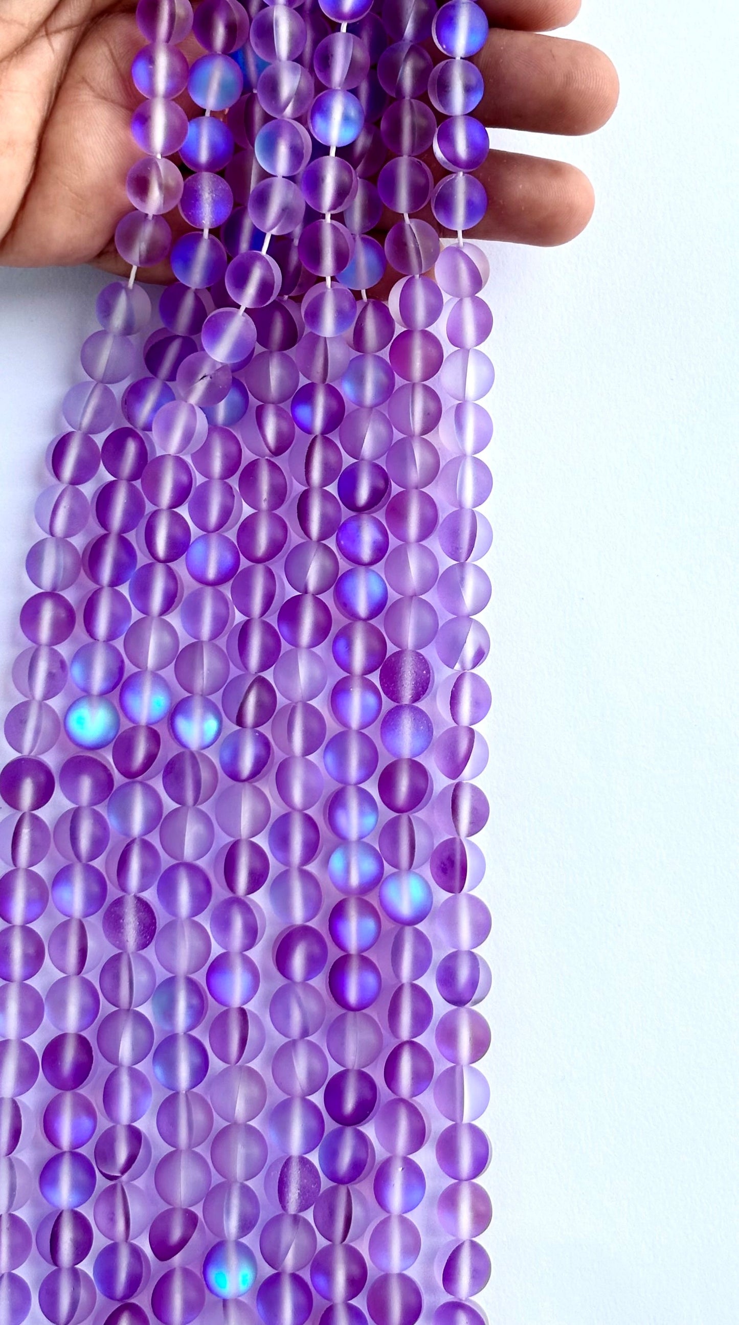 Matte Purple Aura Quartz Beads