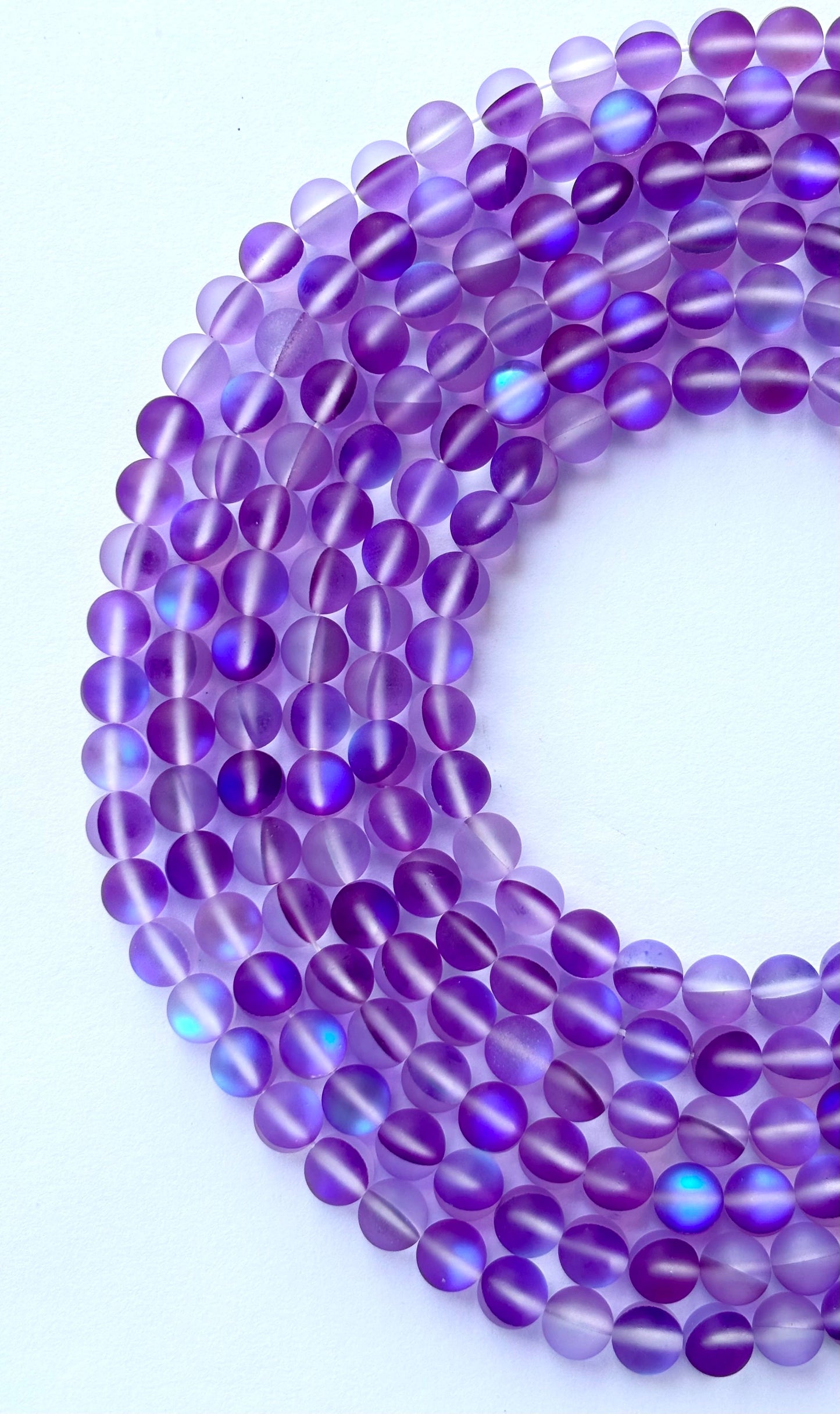 Matte Purple Aura Quartz Beads