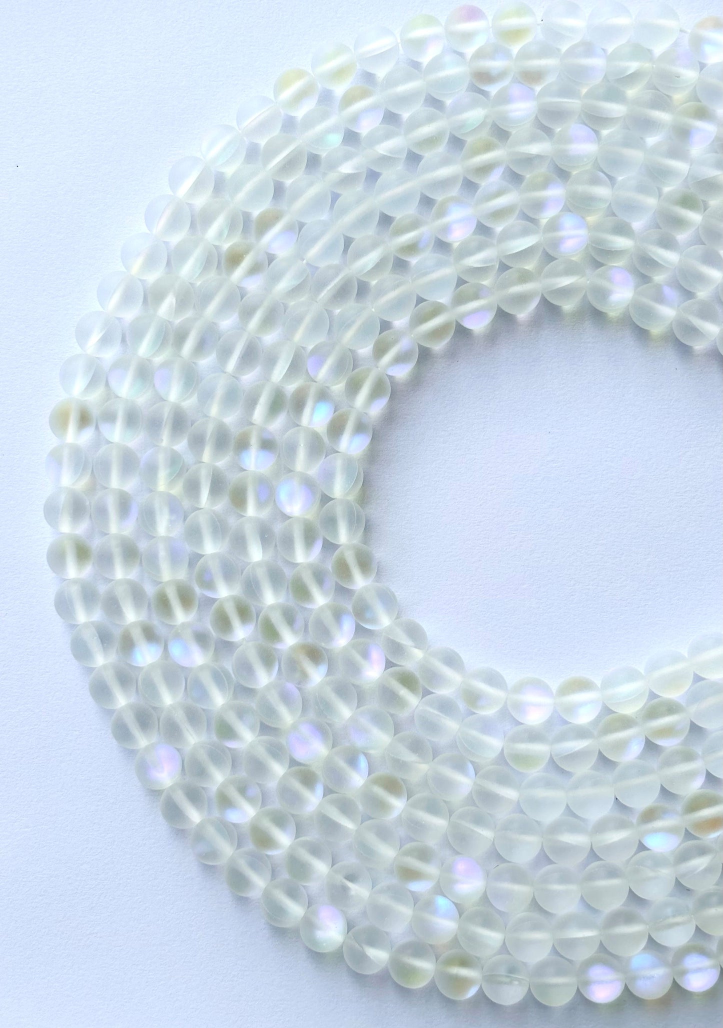 Matte Angel Aura Quartz White Beads