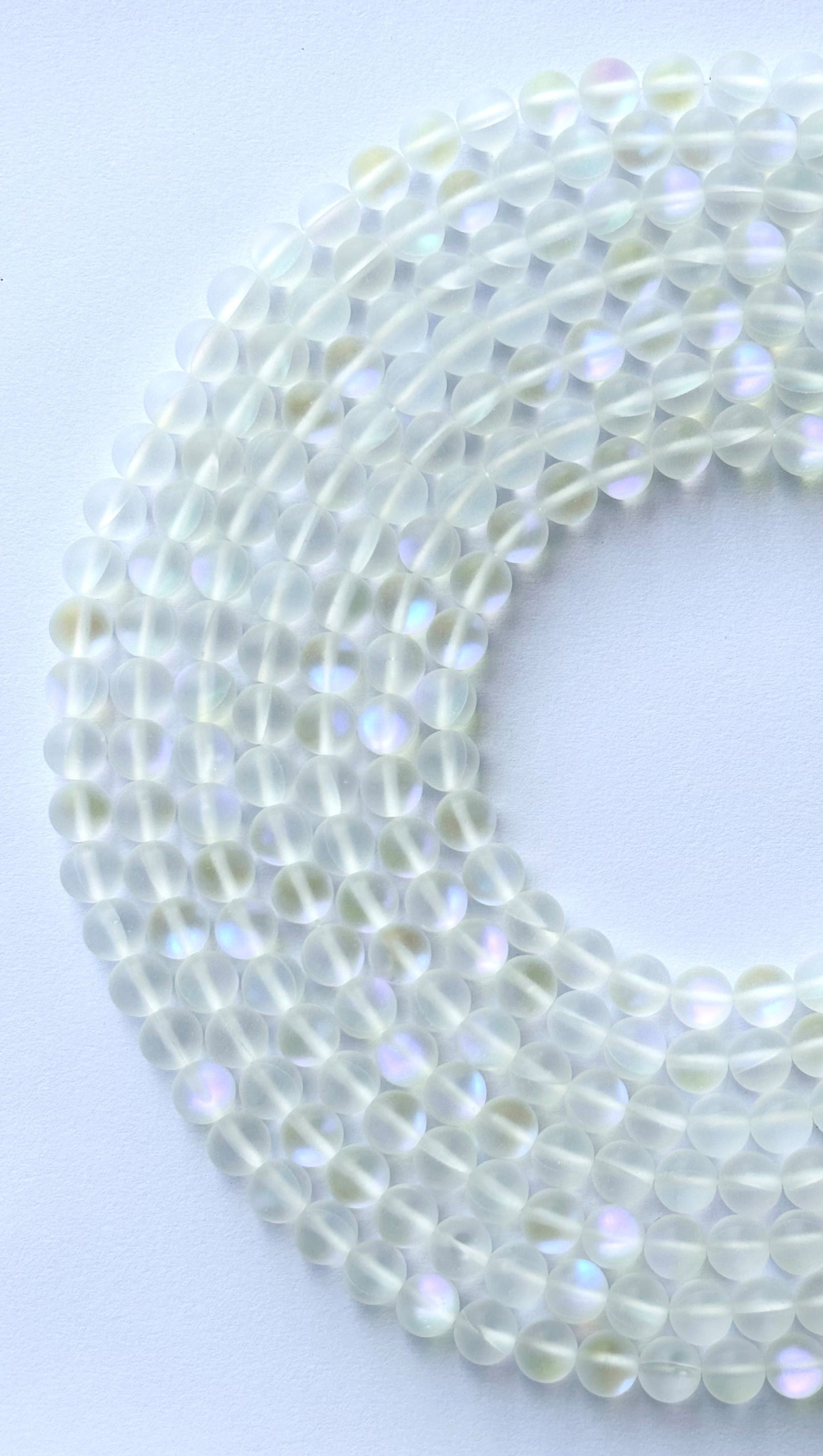 Matte Angel Aura Quartz White Beads