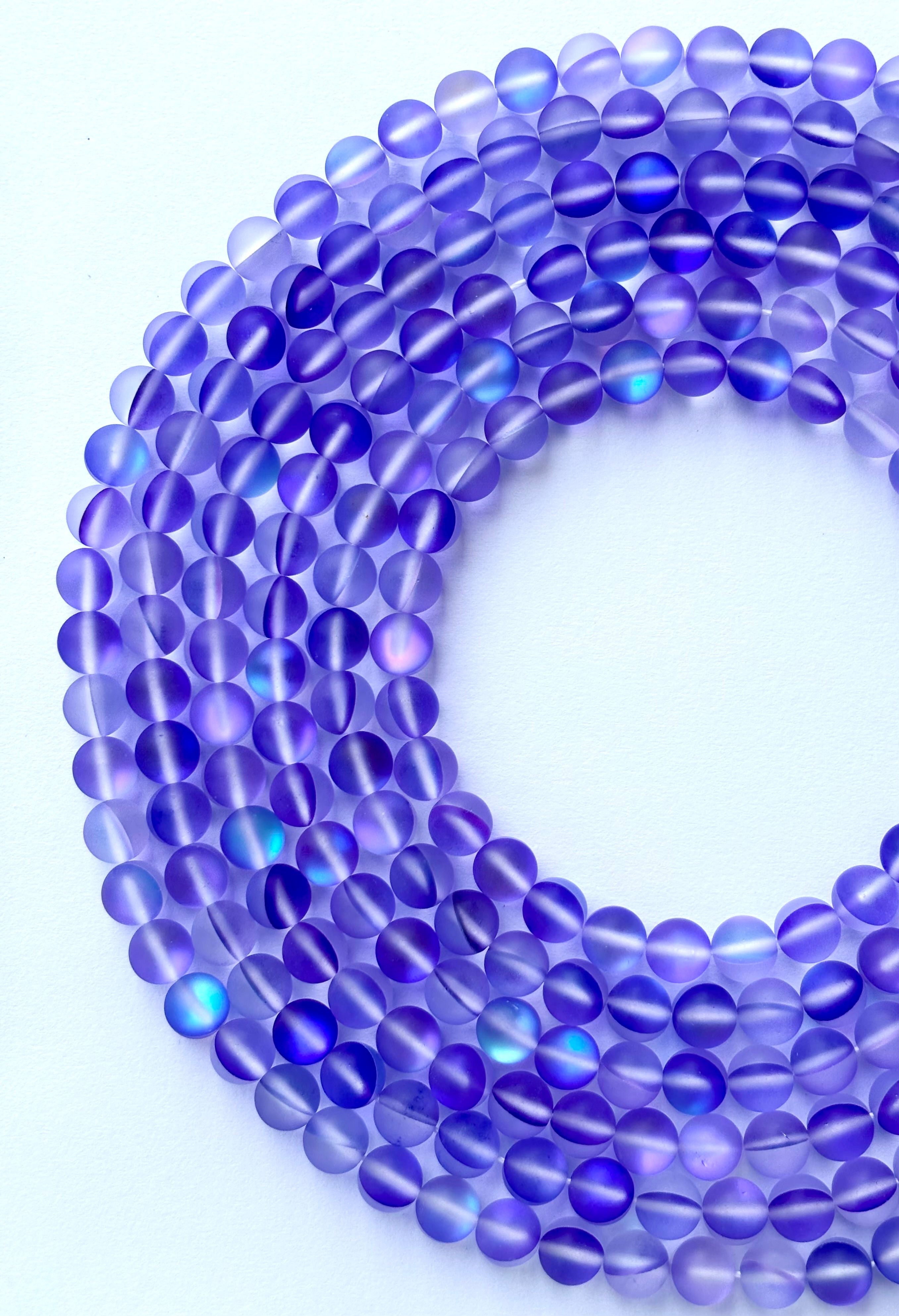 Matte Indigo Aura Quartz Beads