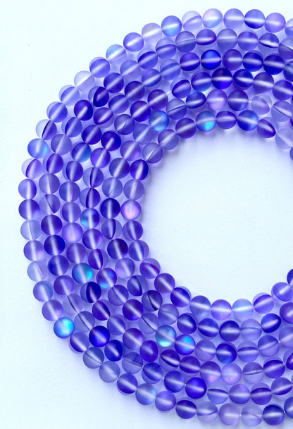 Matte Indigo Aura Quartz Beads