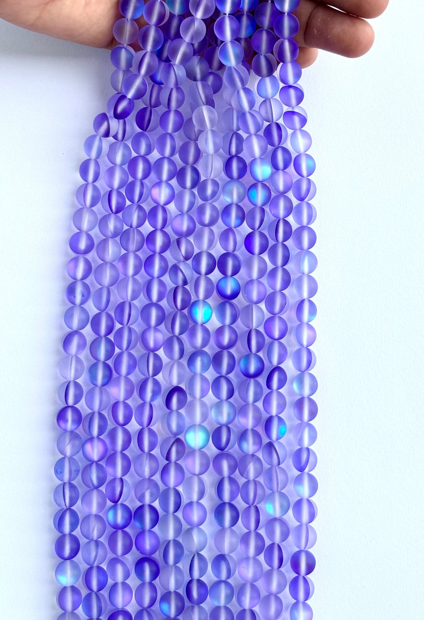 Matte Indigo Aura Quartz Beads